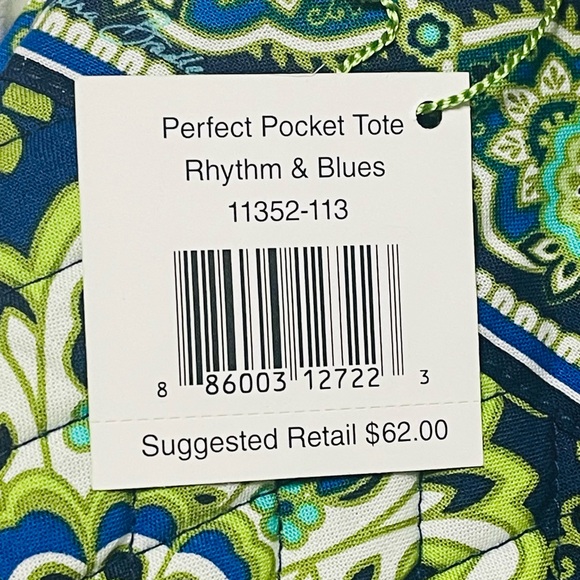 NEW Vera Bradley Perfect Pocket Tote Bag - Rhythm And Blues - Picture 5 of 5